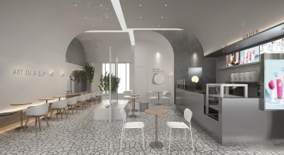 现代奶茶咖啡店3D模型下载